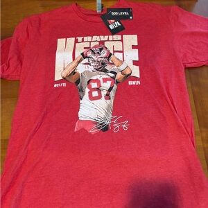 500 Level Travis Kelce Kansas City Heart - Heather Red/White - Men's Size XL